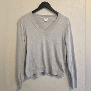 J Crew Gray Women's V Neck Sweater Size S